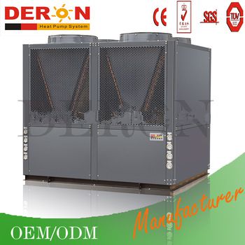 High capacity air to water heat pump 110kw R410A for commercial use hot water heating cooling with CE
