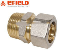 Male union--brass fitting for composite pipe
