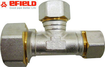 Unequal tee-brass fitting for water pipe
