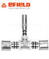 China manufacturer Pipe <font color='red'>Fitting</font> <font color='red'>Brass</font> <font color='red'>Press</font> fittings of CW617 <font color='red'>Equal</font> <font color='red'>Tee</font> for <font color='red'>pex</font> pipe