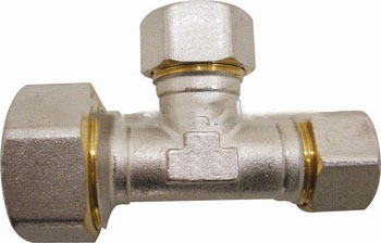 Copper Pipe Fitting Brass Compression Fitting Unequal Tee AENOR Certificate