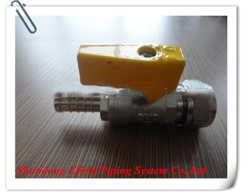 SABS certfied hosetail shut-off valves for pexb al pexb pipe, pex gas pipe