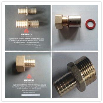 Forged brass garden hose fitting efield produced for multilayer pipe