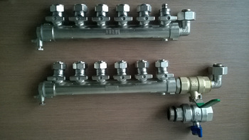 brass material underfloor heating manifolds