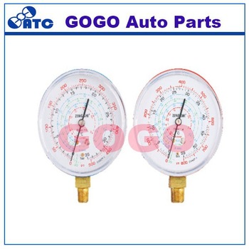 High quality refrigerant pressure gauge for R134a,R12,R22,R410a,R404,R407