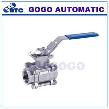 3-pc dn15 ball valve with mounting pad / stainless steel ball valve 1/2 bsp