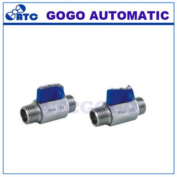High quality 2 way stainless steel mini male ball valve 1/2