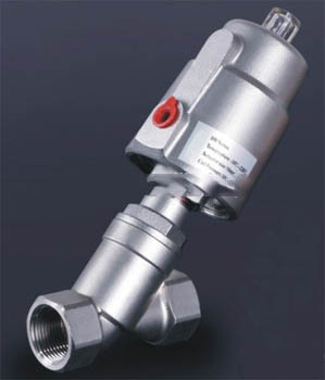 Stainless Steel pneumatic operated angle piston valve