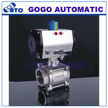 High quality 3 pc dn8 to dn50 pneumatic actuator ball valve