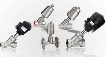 double acting pneumatic operated two way angle seat valve