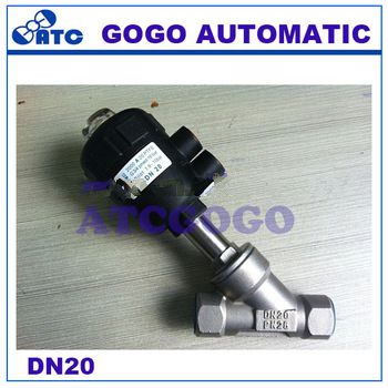High quality port size 3/8”-3” DN10 to DN80 stainless steel pneumatic angle seat valve thread type