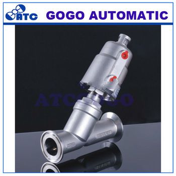 High quality DN15-DN50 double acting ,AISI 316 CF8M clamped pneumatic angle seat valve