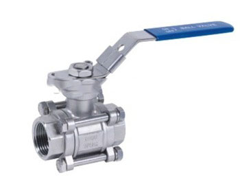 stainless steel 3-pc npt ball valve with high mounting pad