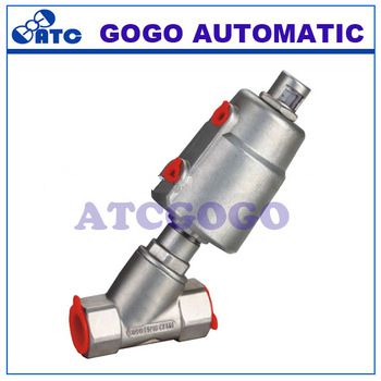 2 Way port size 1/2”-3” stainless steel pneumatic threaded angle seat valve