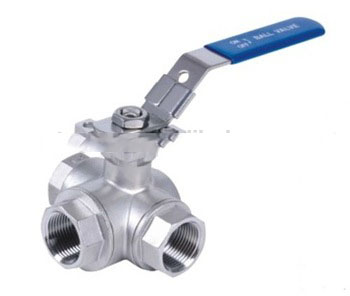 stainless steel 3 way female ball valve with mounting pad