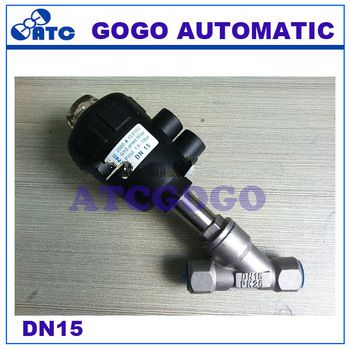 2 Way Air ,steam ,gas pneumatic plastic actuator angle seat valve dn15