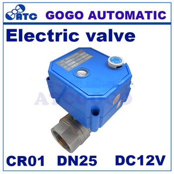 CWX-25S 12v DC 1” 2-way NPT stainless steel electric/ motorized ball valve with manual override