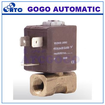 2 way normally close, direct action, G1/8” steam solenoid valve brass