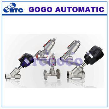 pneumatic operated stainless steel 316l angle seat valve