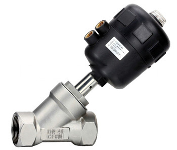 2 Way 2 Position double acting piston pneumatic angle seat valve