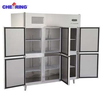 High quality 6 doors stainless steel or glass freezer commercial for kitchen