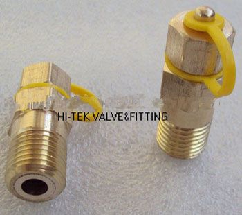 Brass pressure pete’s test plug connector
