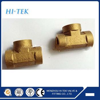 Brass Pipe Fitting 3/4” Female NPT Thread Tee Forged Fuel Air