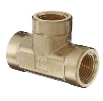 Parker Brass Pipe Fitting, Tee, NPT Female X NPT Female X NPT Female