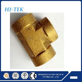 Brass Pipe Fitting Female NPT Thread Tee Forged Fuel Air