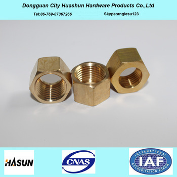 Customized Automotive Machine Parts Flat Hex Head Brass Nut