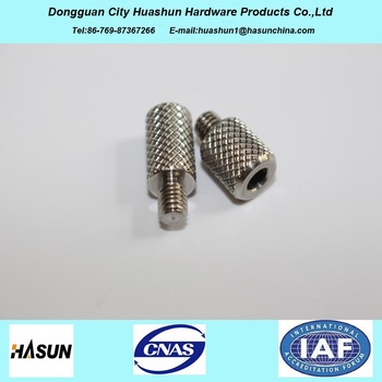 Custom design brass knurled thumb screw with hole