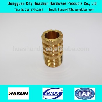 CNC machining parts , custom brass parts knurled nut/ standoff