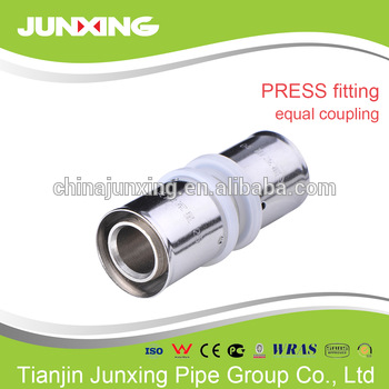 manifold pex-al-pex pipe brass press fitting equal coupling