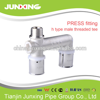 Dn16mm to 32mm Press Fittings for PEX-AL-PEX brass H shape Tee