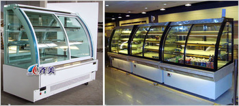 13LG European style refrigerating showcase for displaying breads, dessertss cakes and pastries (open door in the front)