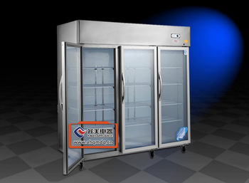 13YF Upright open glass door Display Chiller Refrigerating freezer (Big 2-door/3-door)