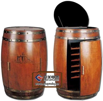 XMT-Oak <font color='red'>Barrel</font> Electronic Wine <font color='red'>cooler</font> Upright vertical Display Chiller Refrigerating freezer