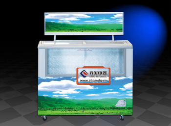 14QC stand upright vertical chilling cooler Mini deep freezer refrigerating display showcase for popsicle & ice cream ice locker