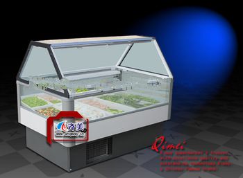Display refrigerator for meat, deli and fresh food