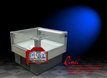 Single island freezer with glass around