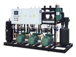 JZHLGS Screw Refrigeration Compressor Racks Water Cooled Condensing Unit for Fruits, Vegetable and Meat,Cold Room Storage