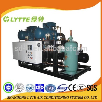 JZHLGS Hanbell Midlle Temperature Screw Refrigeration Compressor Racks Water Cooled Condensing Unit for Food Fresh,Cold Storage