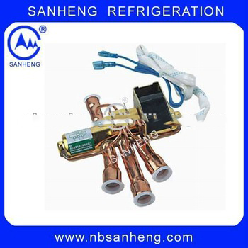 Four way brass coil valve for AC