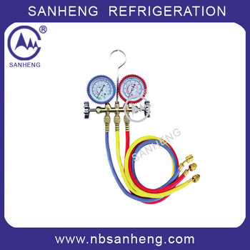 R410A Aluminium Double Mainfold Gauge Valve