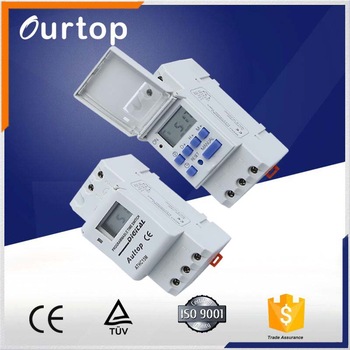 DIN Rail Digital LCD Power Programmable Timer AC 12V 220V 16A Time Relay Switch