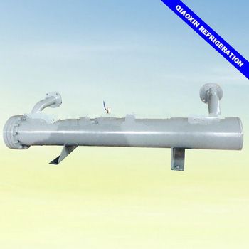 Double system u-shaped shell and tube type water cooled small capacity dry evaporator for chiller