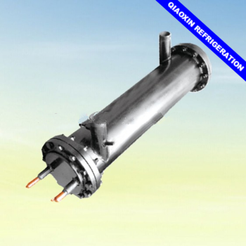 Straight shell and tube type water cooled 255KW small capacity evaporator for chiller