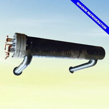 Fourth system water cooled copper brass heat exchange tube 290KW chiller evaporator for industrial refrigeration