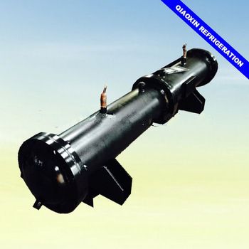 Shell and tube type water cooled condenser for water cooler compressor parts