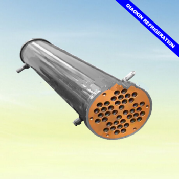 Stainless steel shell and tube marine water condenser